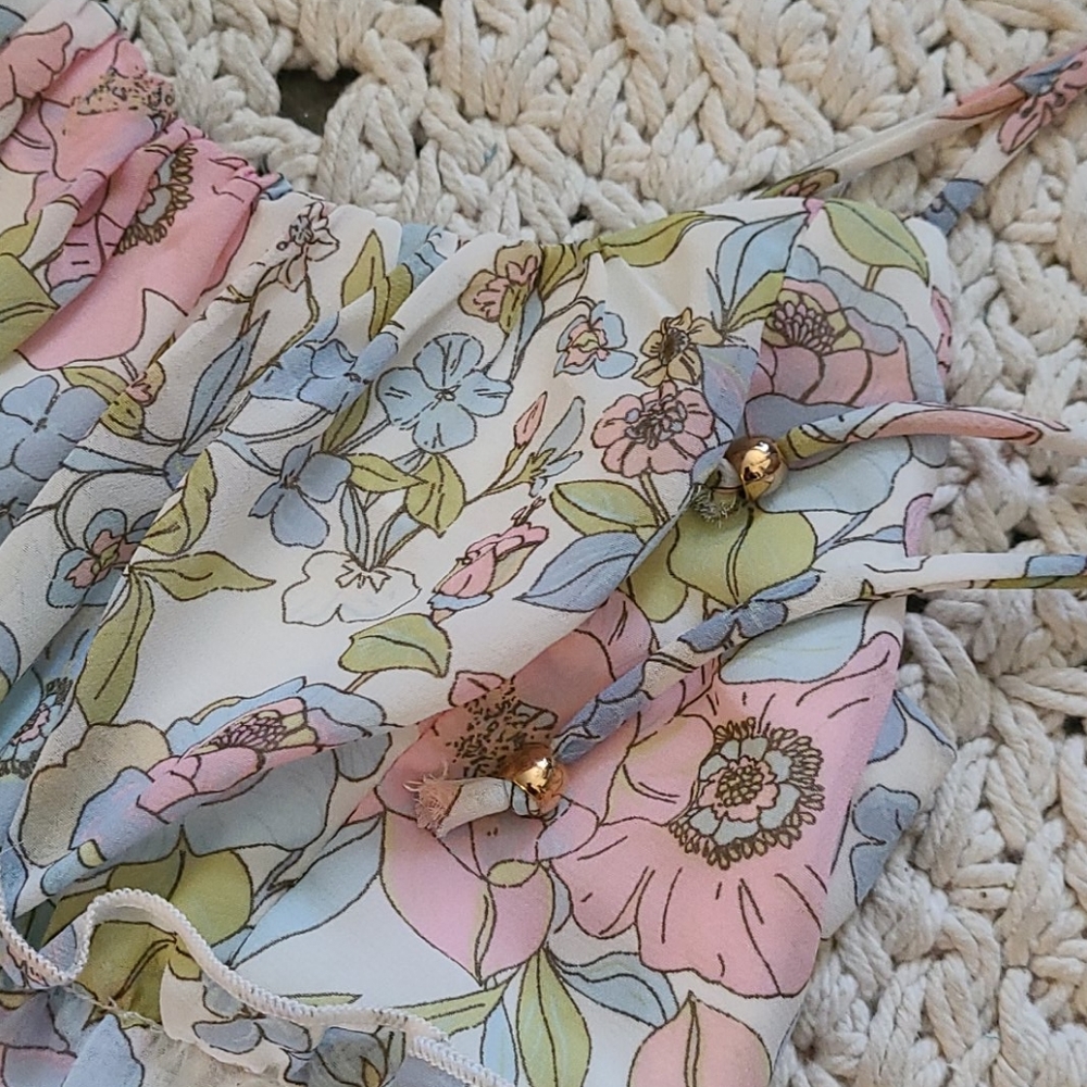 SUMMER NEW  MINI MULTI BO HO FLORAL RUFFLE  DRESS - Picture 13 of 16